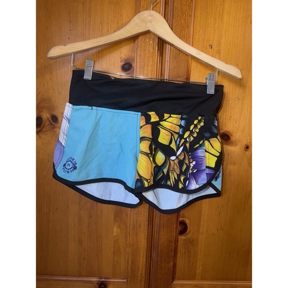 Ink n Burn Pants - Ink N Burn Shorts Women's 2 Butterfly Colorful Low Rise Lined Running Yoga Gym